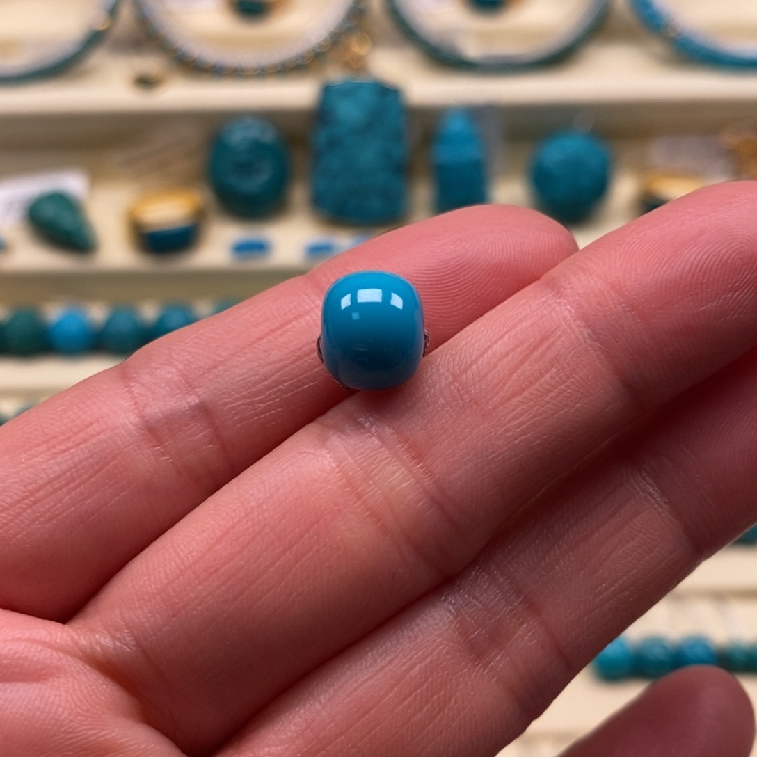 绿松石未镶嵌珠宝奇石直径9.4×7.9老型