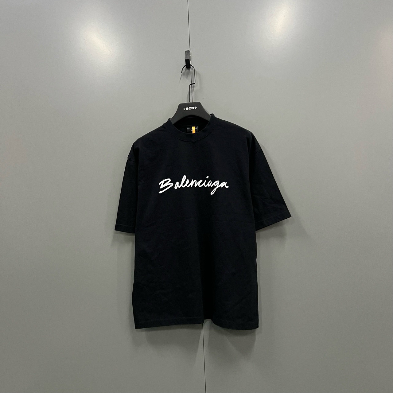 Balenciaga 巴黎世家 黑色草写logo刺绣短袖 M码/5800/mg400444