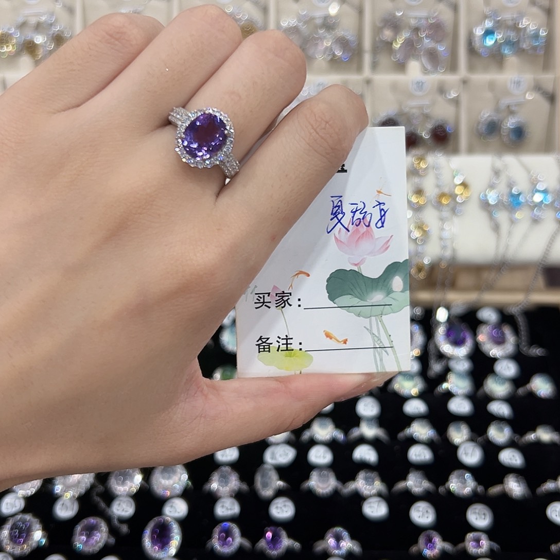 夏***安水晶戒指银S925镶嵌
