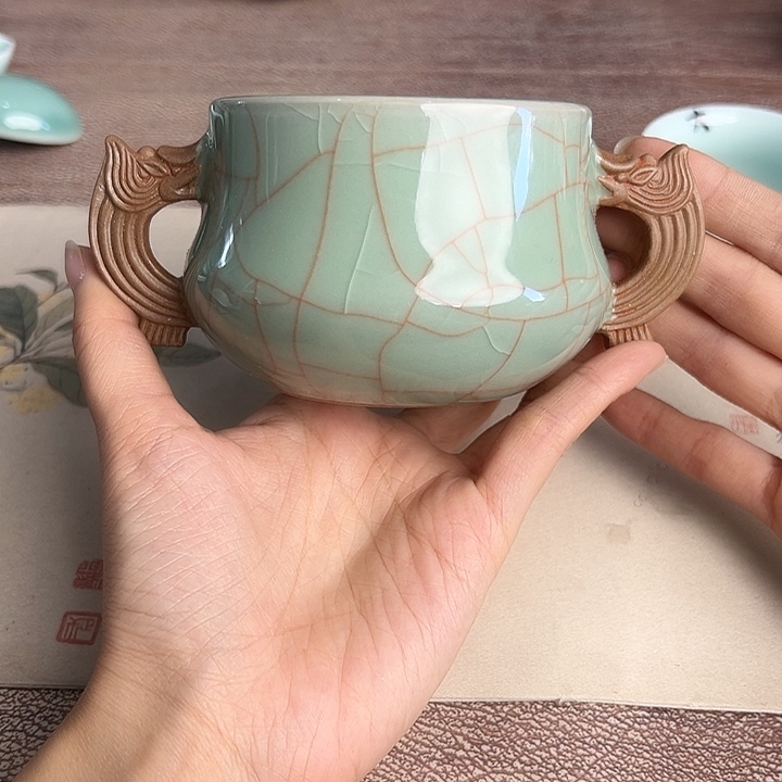 龙泉云间青瓷小米茶器