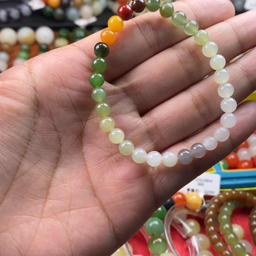 和田玉未镶嵌珠宝奇石卡6福利手串y