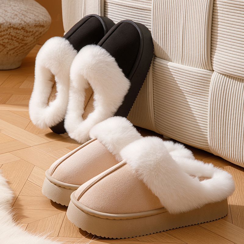 爆款推荐！厚跟加绒时尚款棉拖鞋毛绒居家