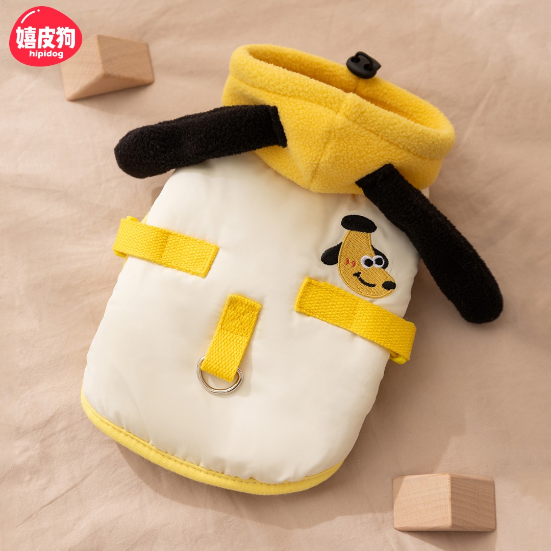 嬉皮狗宠物加厚卡通绣花连帽棉衣狗狗保暖衣服中小型比熊衣服6211