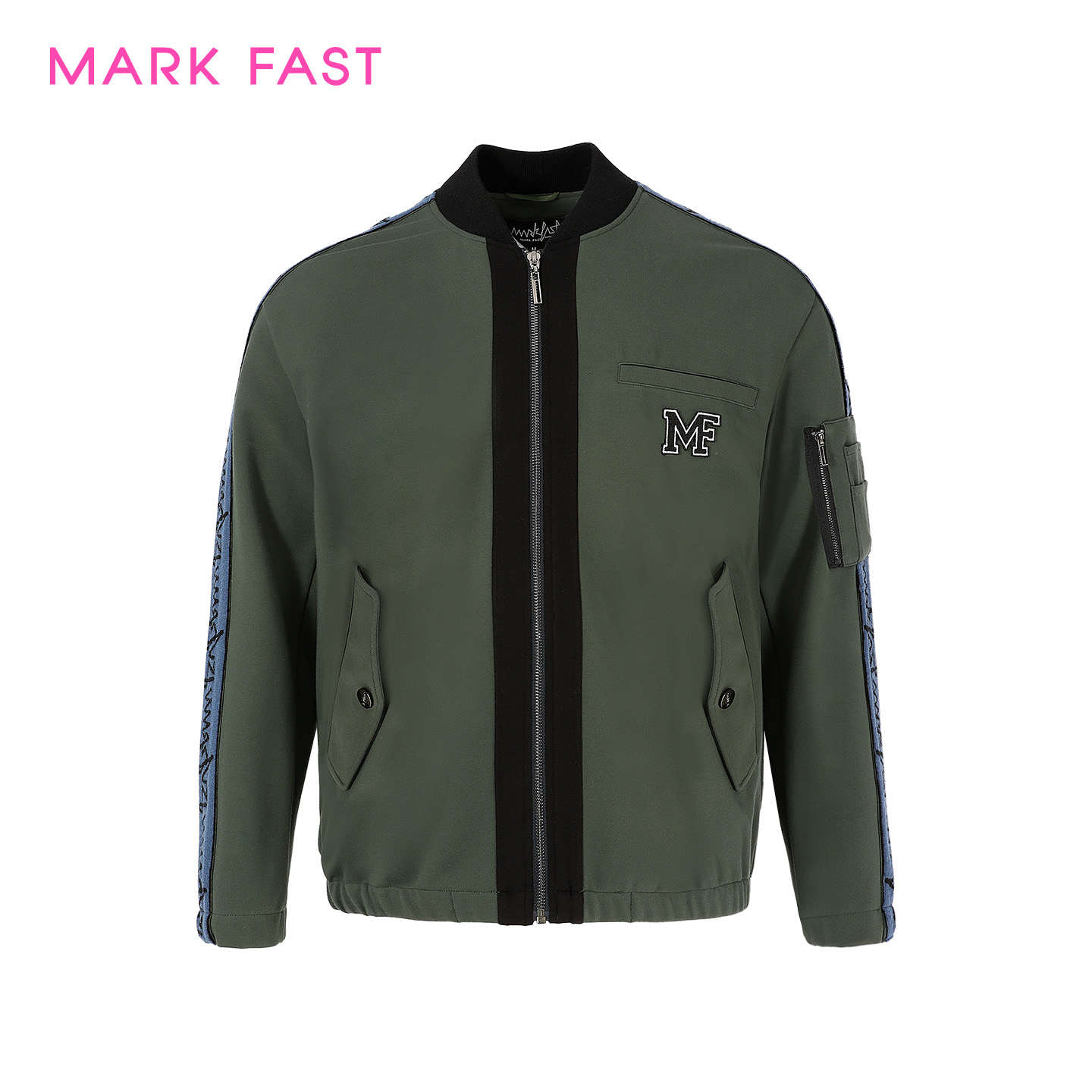 MARKFAST设计师品牌宽松针织拼接休闲外套男M1CAM14081