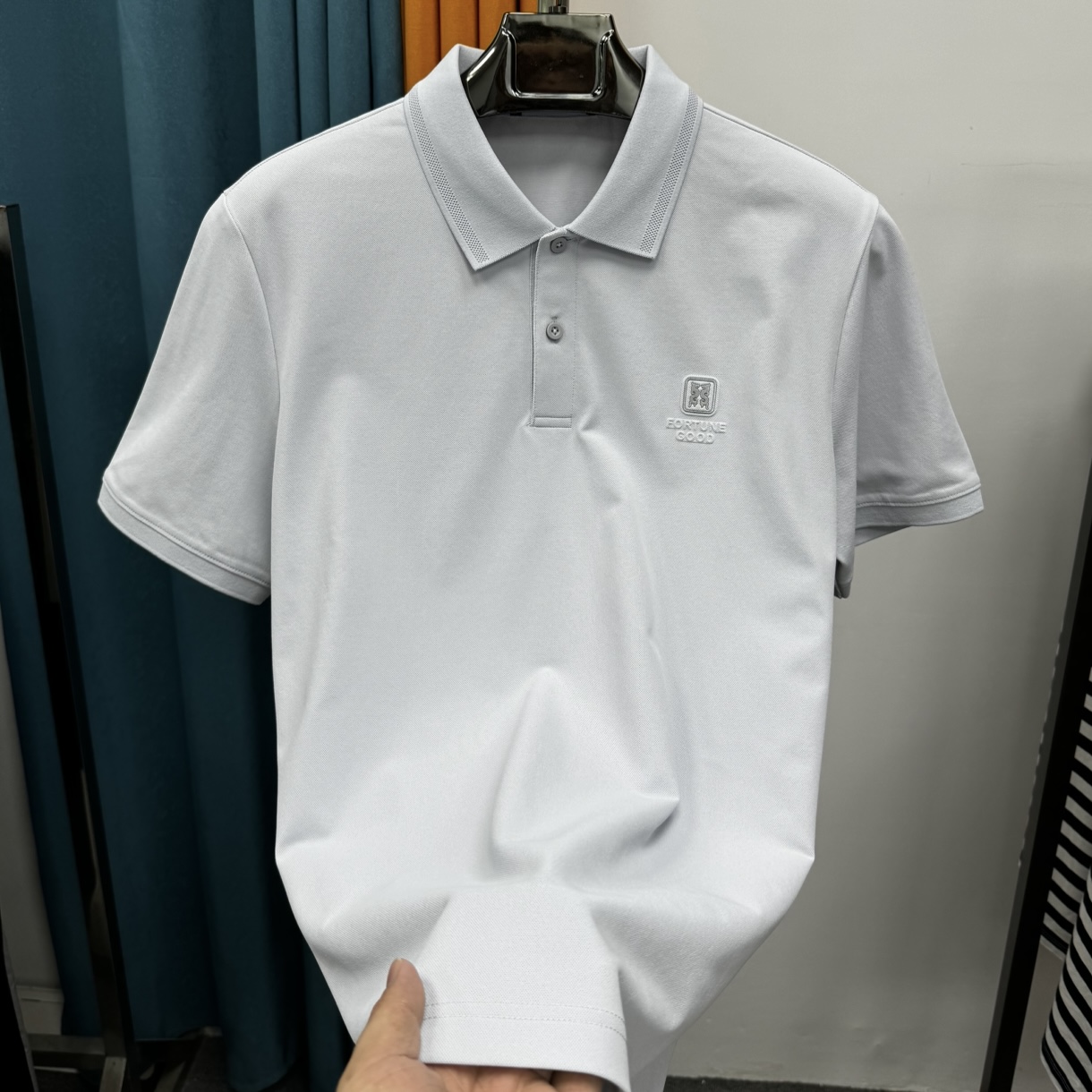 夏季男士净色翻领短袖高级感poloPOLO衫FD52167