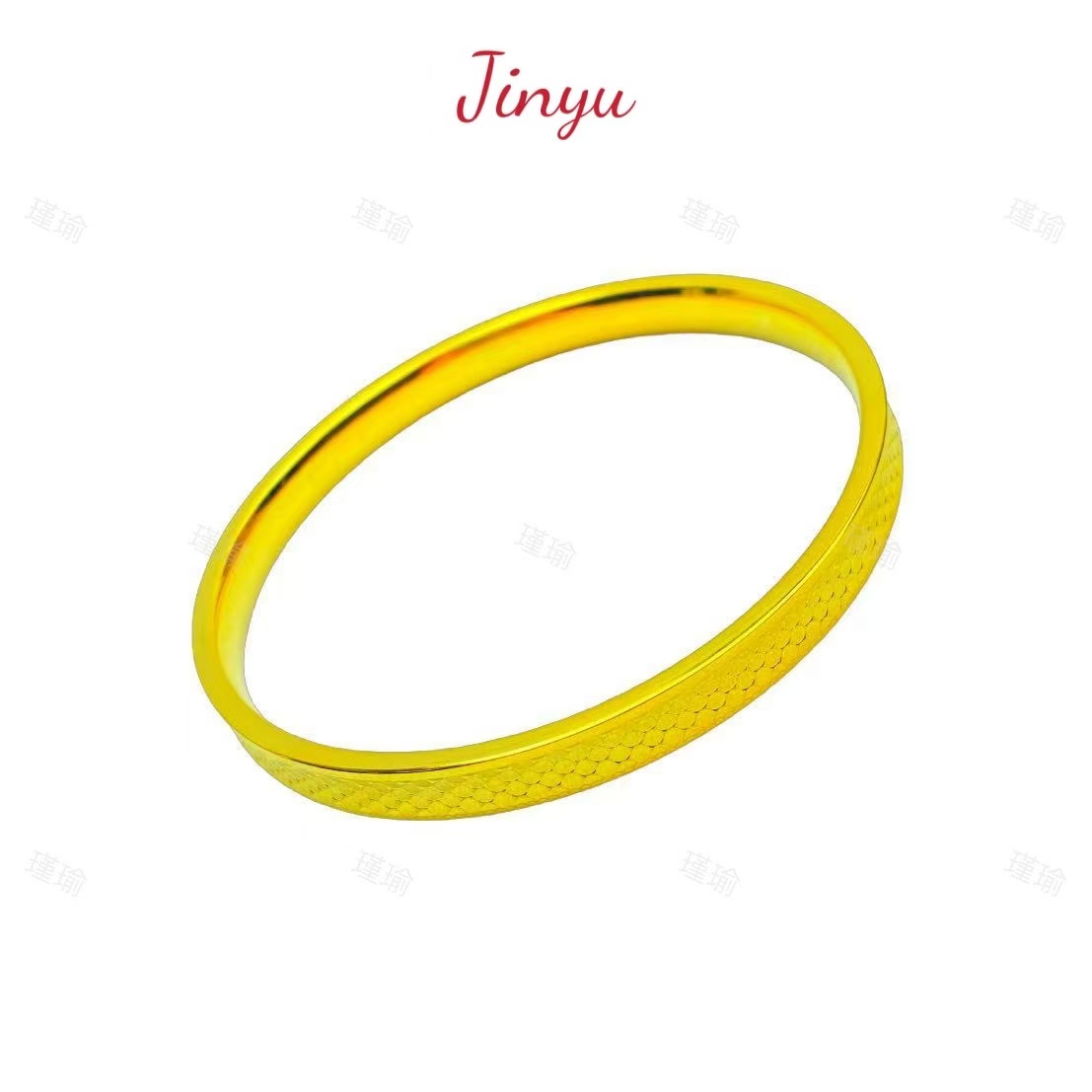 手镯 K0142黄色精工龙鳞纹闭口手镯多样性发货44296