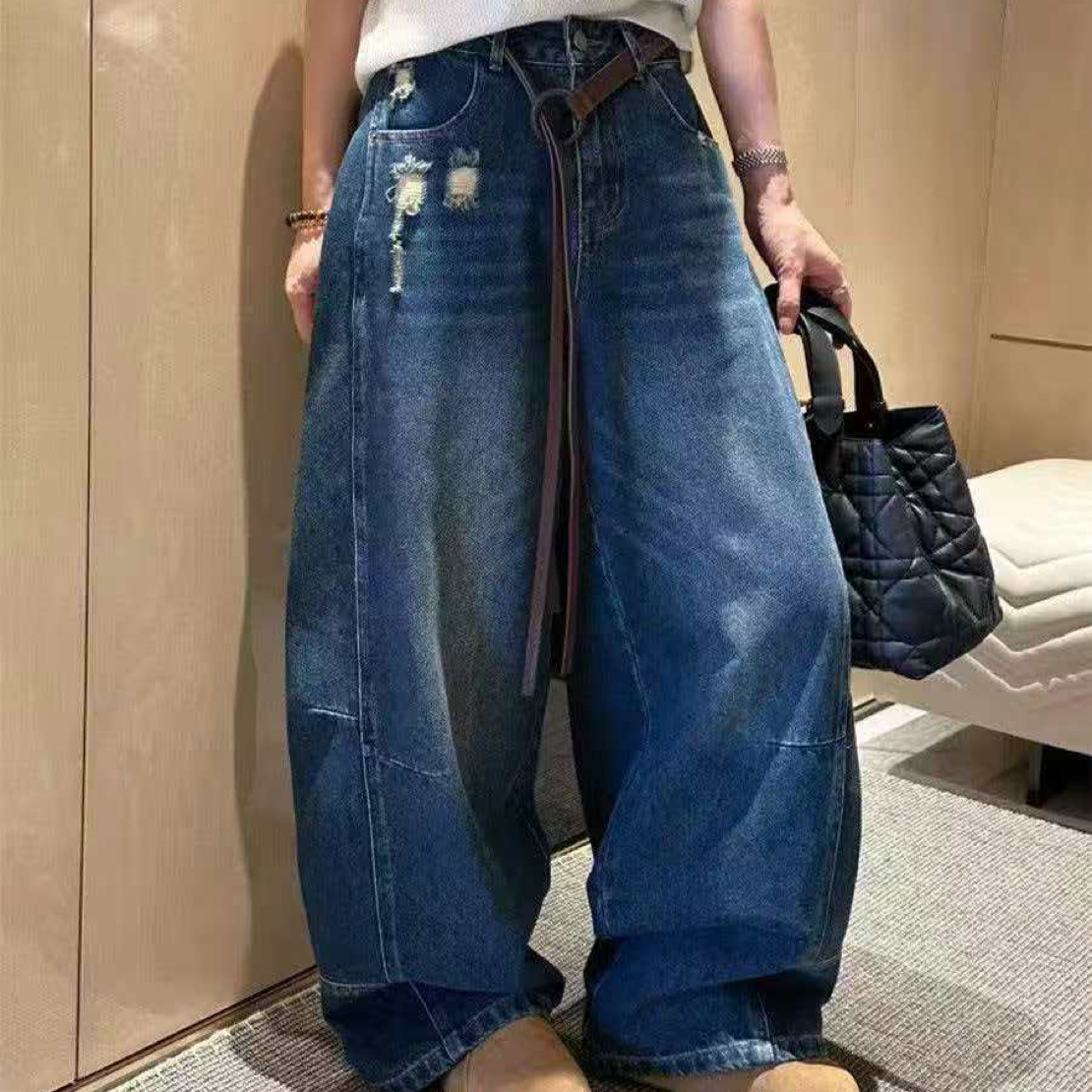 Coco 冬季牛仔“有调性”弯刀裤