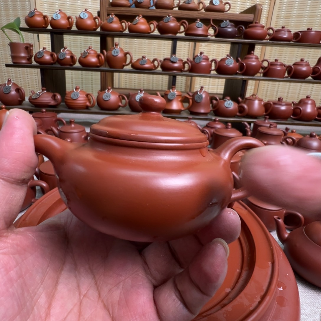 V***w茶壶紫砂潮州手拉朱泥壶，微瑕不退换