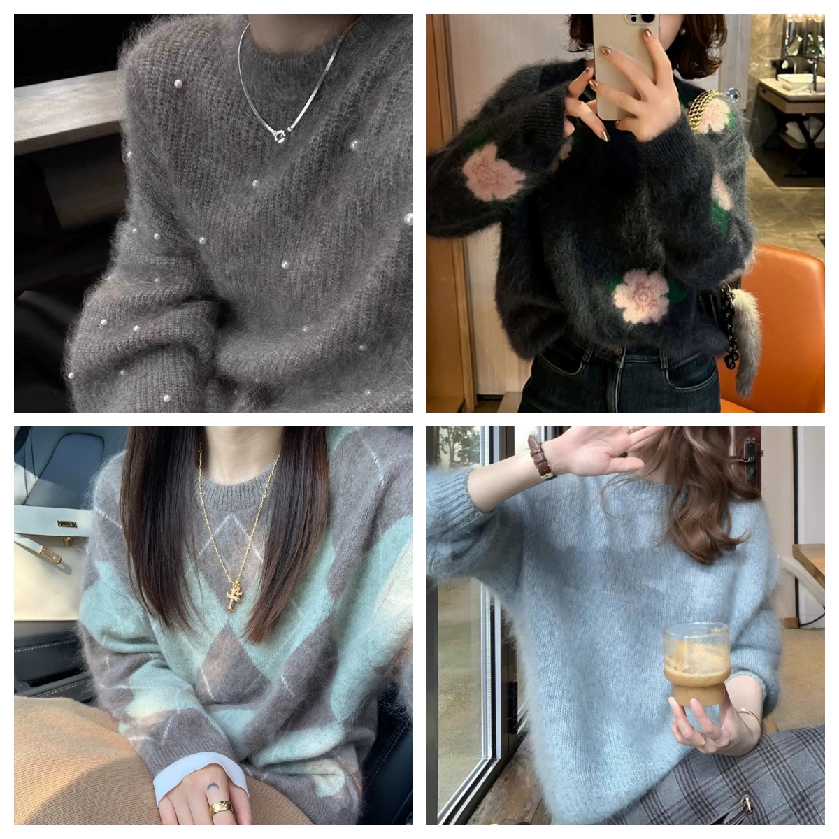 【小昱家】百分百全羊毛开衫毛衣加厚外套女纯色上衣针织洋气毛衣