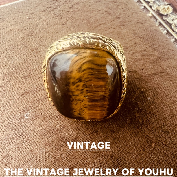 铜合金树脂戒指 【虎眼】045时尚轻奢复古编织戒指