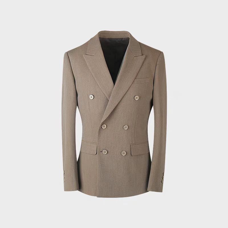 GDZS格度佐致品牌男装-秋冬新款浅咖色双排扣西服套装PCBBA3328
