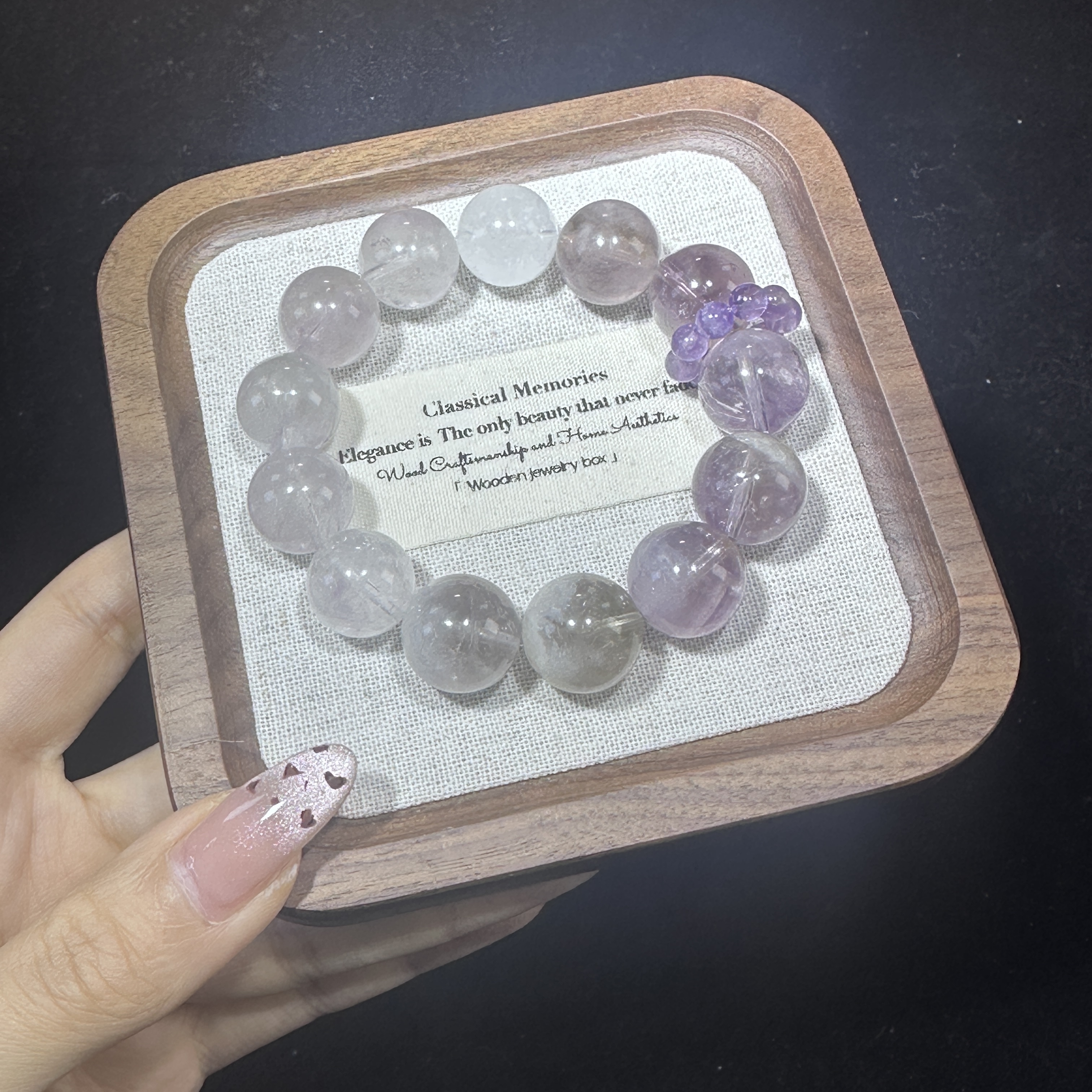 【紫梦星河】天然紫兔毛水晶手串原创设计串珠颜色微差多样性发其一