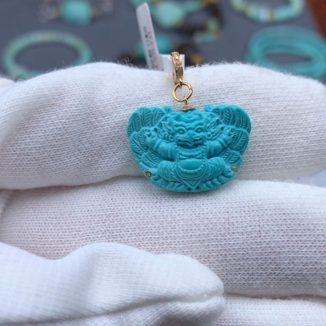 绿松石18K金镶嵌绿松石