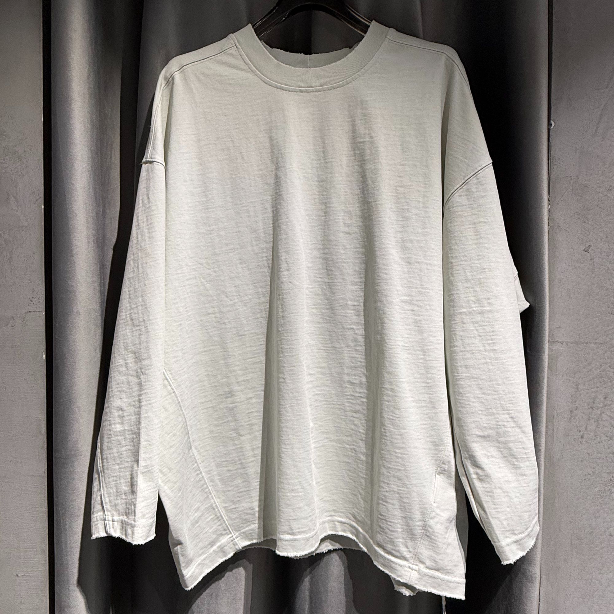 重磅磨破长绒棉质感男女同款宽松长袖T恤内搭神器纯色舒适百搭