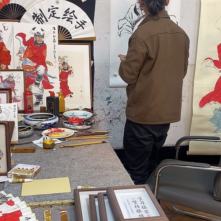 冰***店国画轴张老师画画钟馗