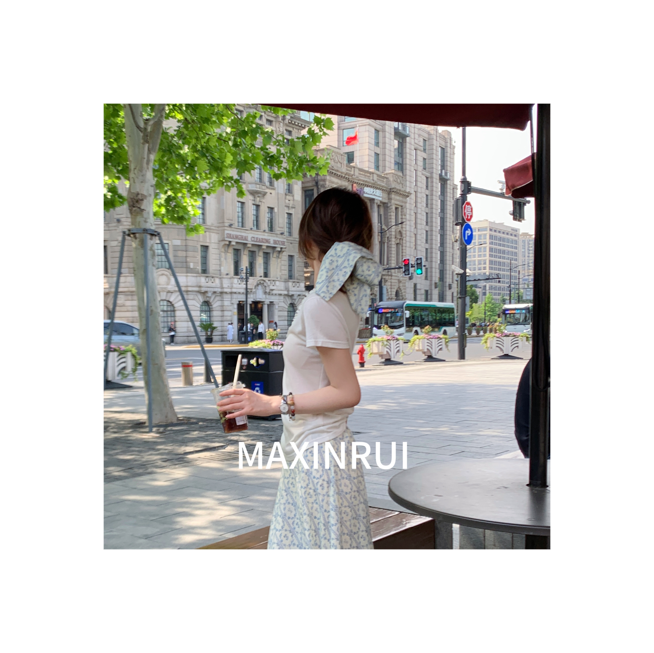 MAXINRUI 25ss高级感发圈小方巾发饰发绳发圈女R8194