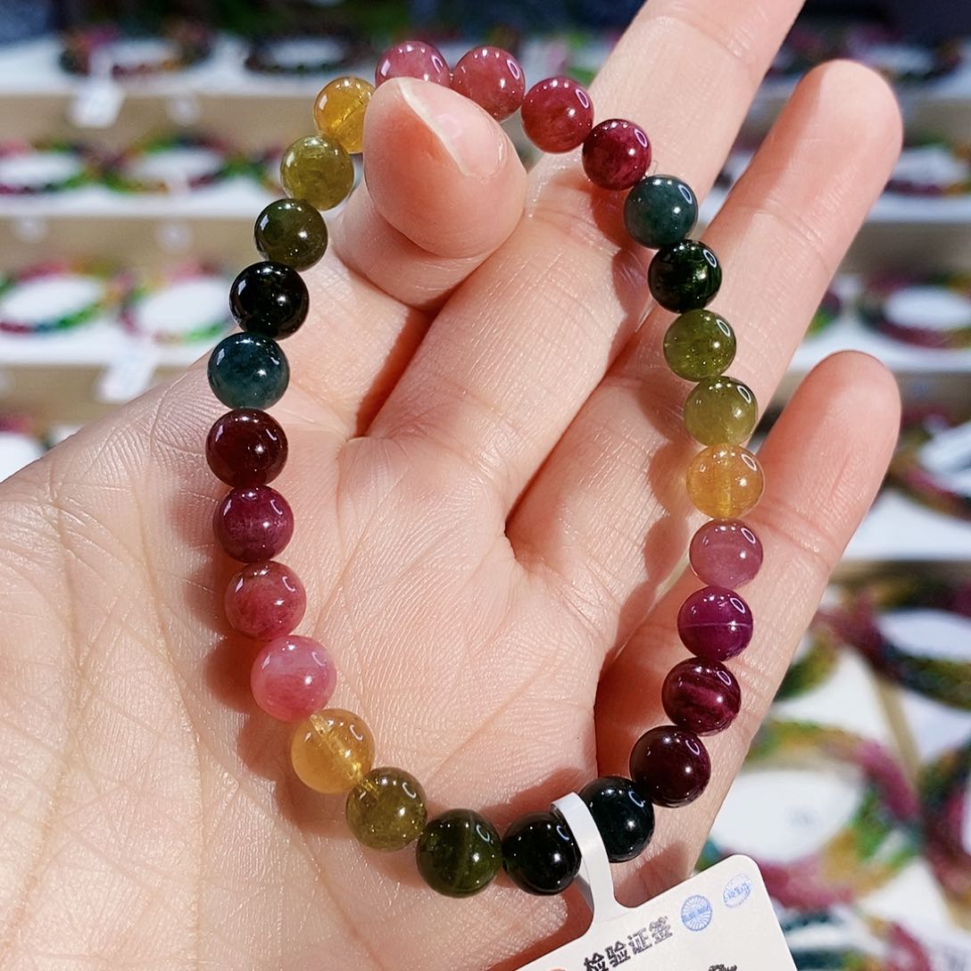 碧玺手链未镶嵌G2190素圈颜色微差