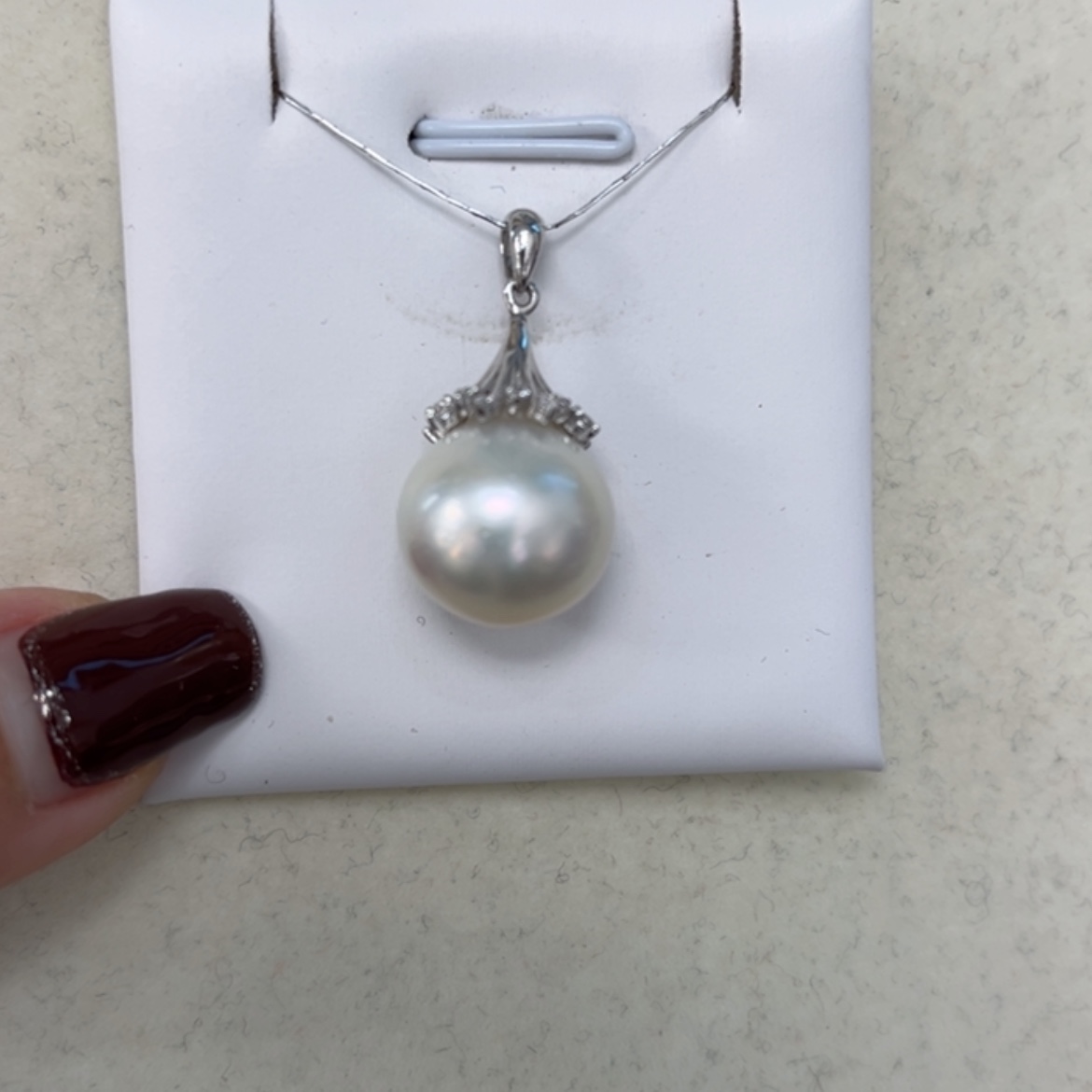 【闪购商品】海水珍珠颈饰银S925镶嵌14.2mm