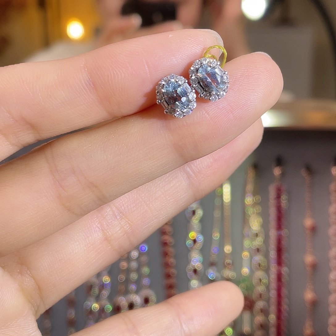 银S925镶嵌耳坠海蓝宝石