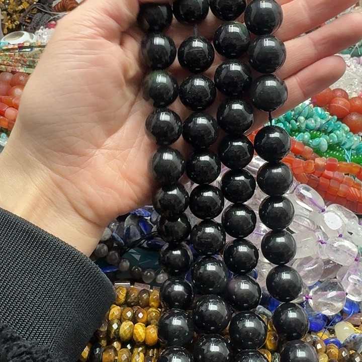 玛瑙/玉髓未镶嵌珠宝半成品一条18mm双眼彩耀