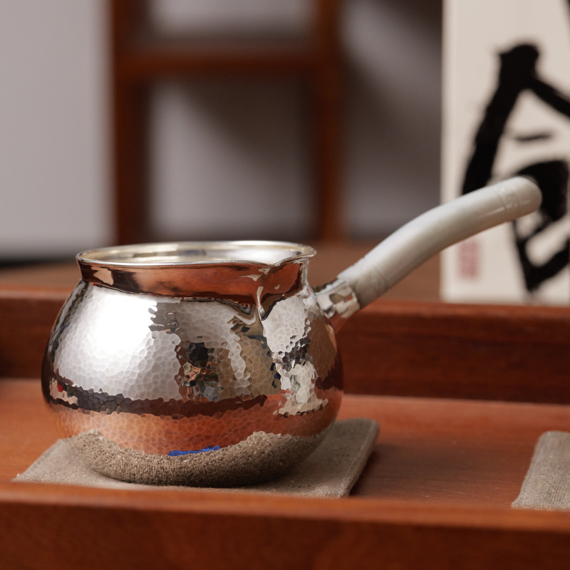 古悦悦翠系列 锤纹侧把公杯 纯手工亮面锤纹中式简约公杯约210CC