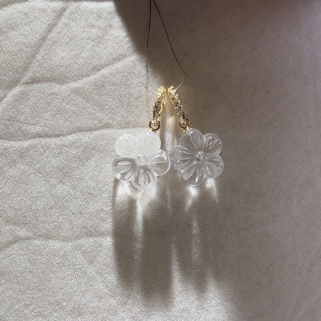 耳饰银S925镶嵌水晶大气款