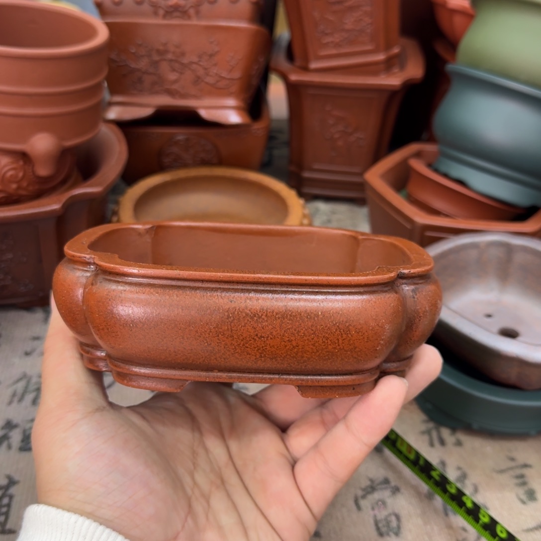 紫砂花盆宜兴紫砂正品12.5x9.5x3.5