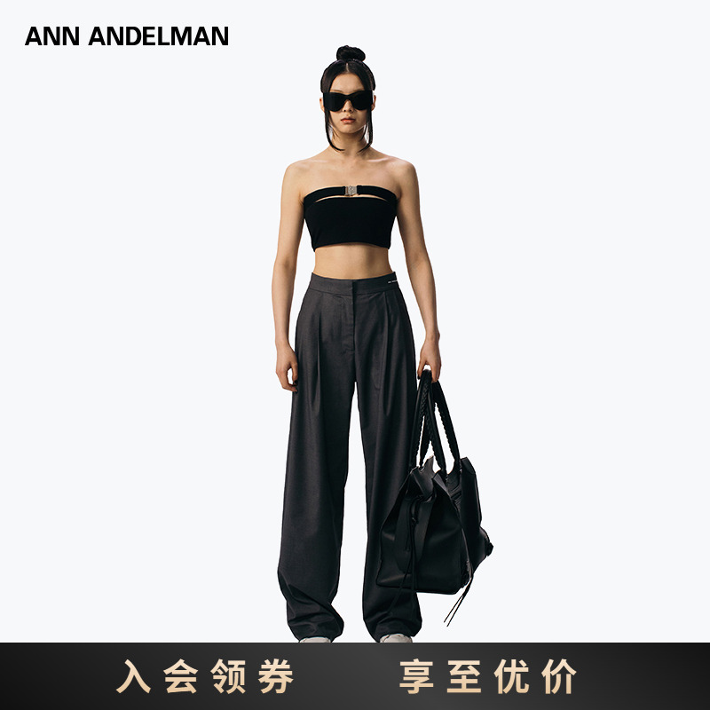 【明星同款】ANN ANDELMAN 阔腿休闲垂感直筒裤高腰西裤