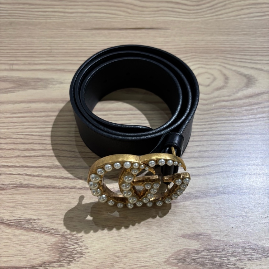 99新 GUCCI/古驰 （pm）珍珠扣头腰带 80码/4287