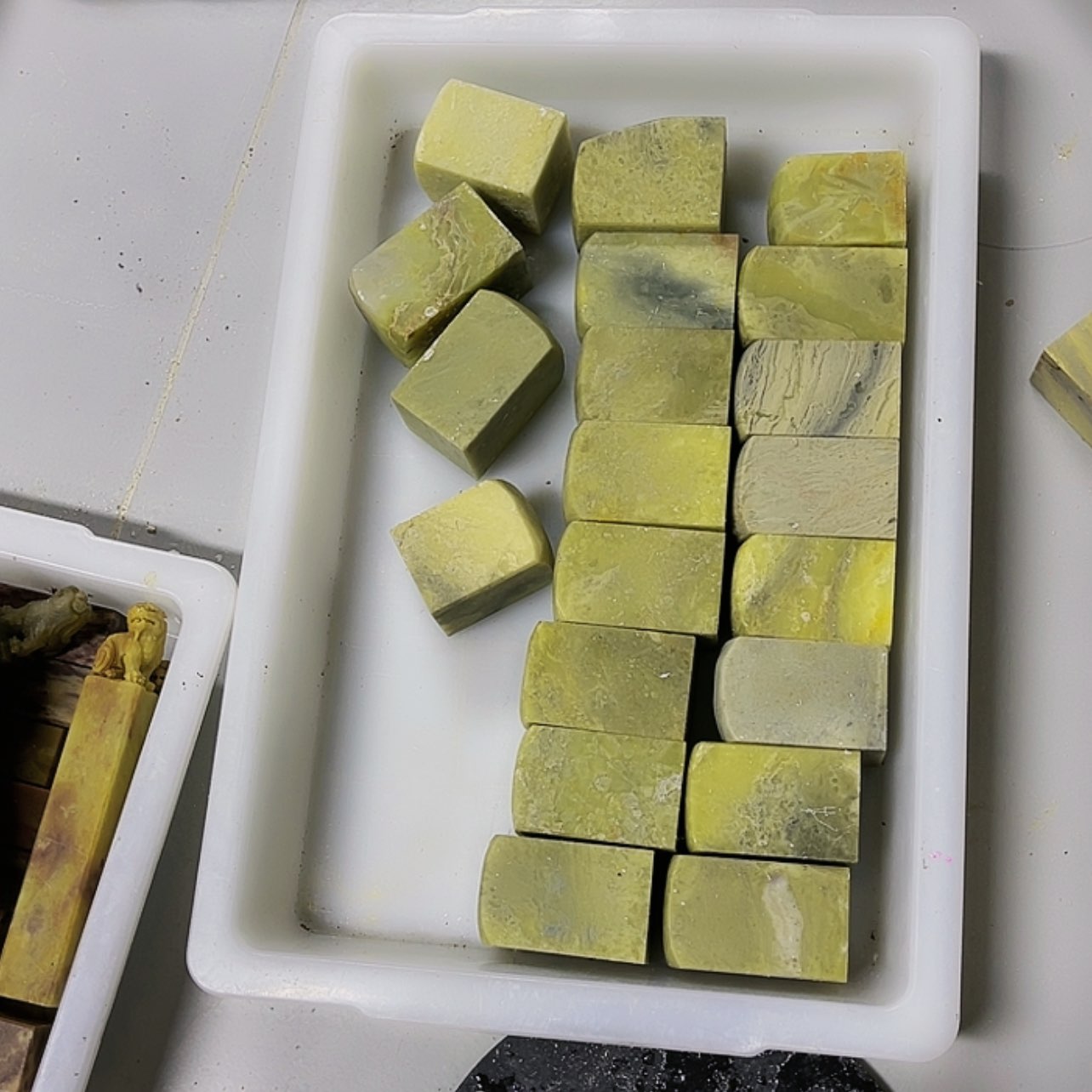 【闪购商品】青田石印石墨**云青田瑕疵4个编号24