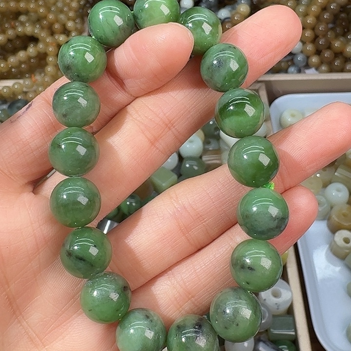 和田玉（碧玉）未镶嵌手链12mm