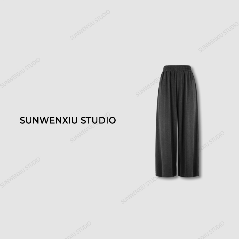 swx studio2店 “糯米裤”怒推！超软糯松紧高腰宽松垂感阔腿裤