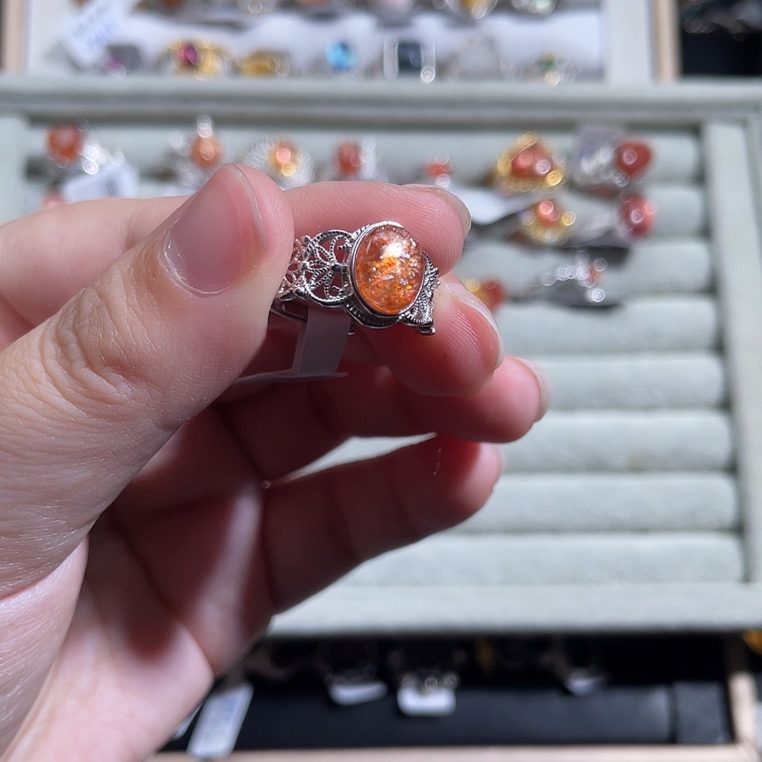 银S925镶嵌戒指水晶全**包