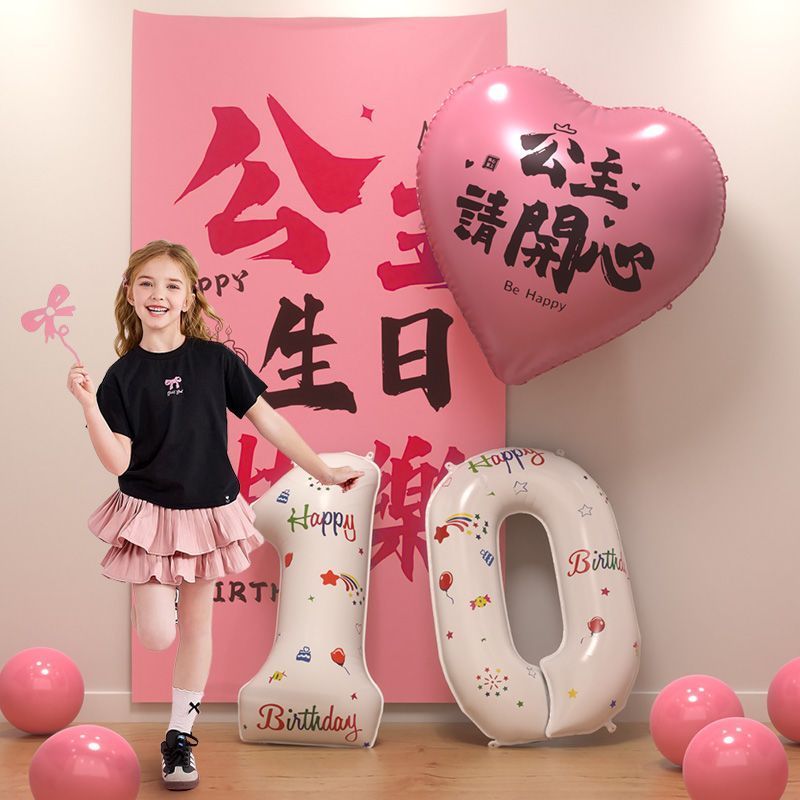 生日场景布置装饰公主快乐仪式感小女孩2岁气球气氛儿童派对5岁