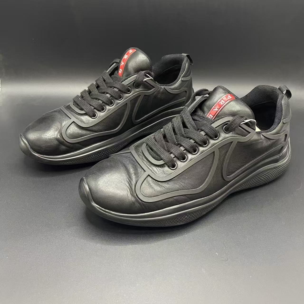95新 Prada/普拉达 【聚星福利】男士黑色网面运动鞋 43欧码 cat412