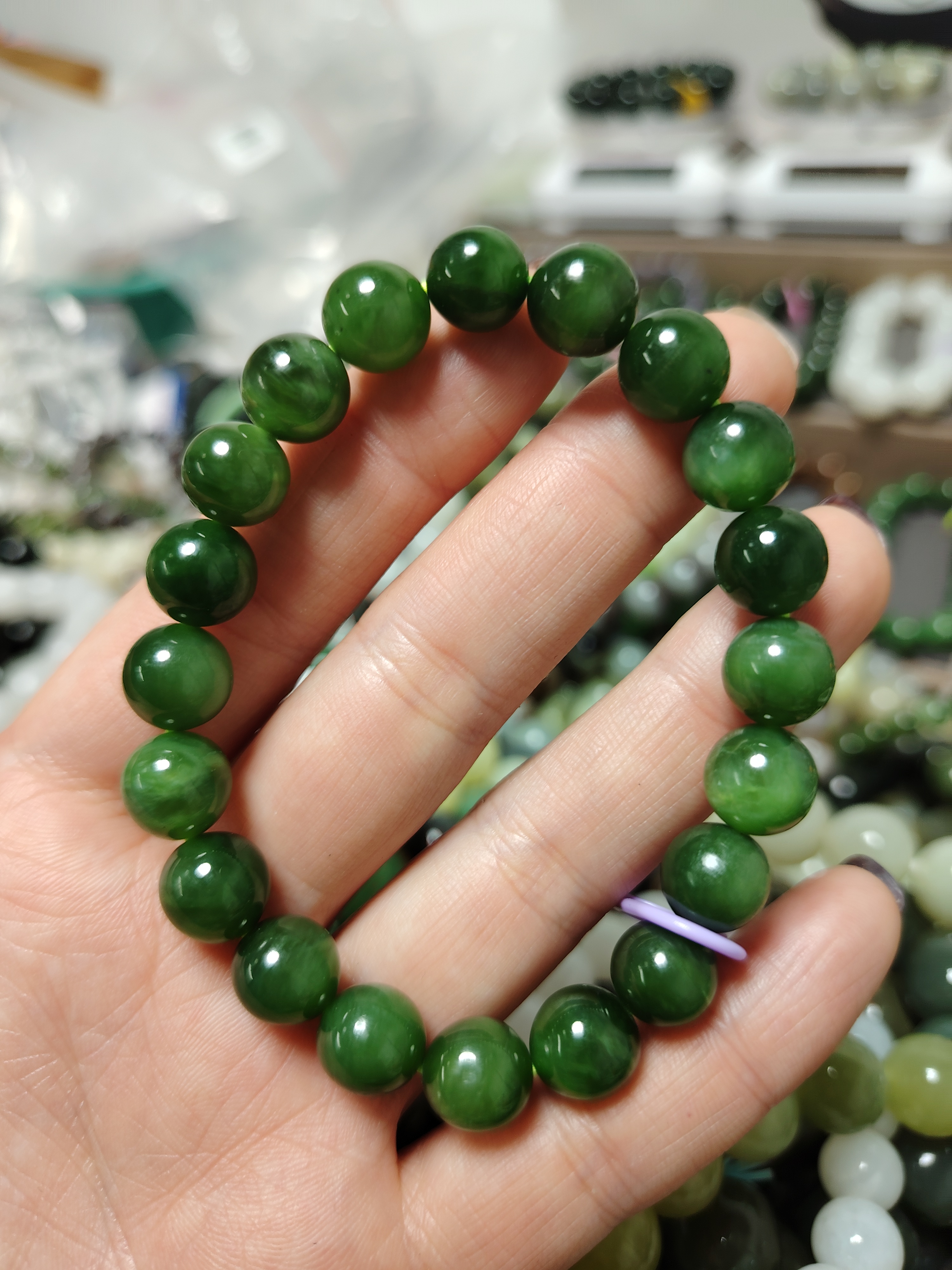 和田玉俄碧卡10mm手串