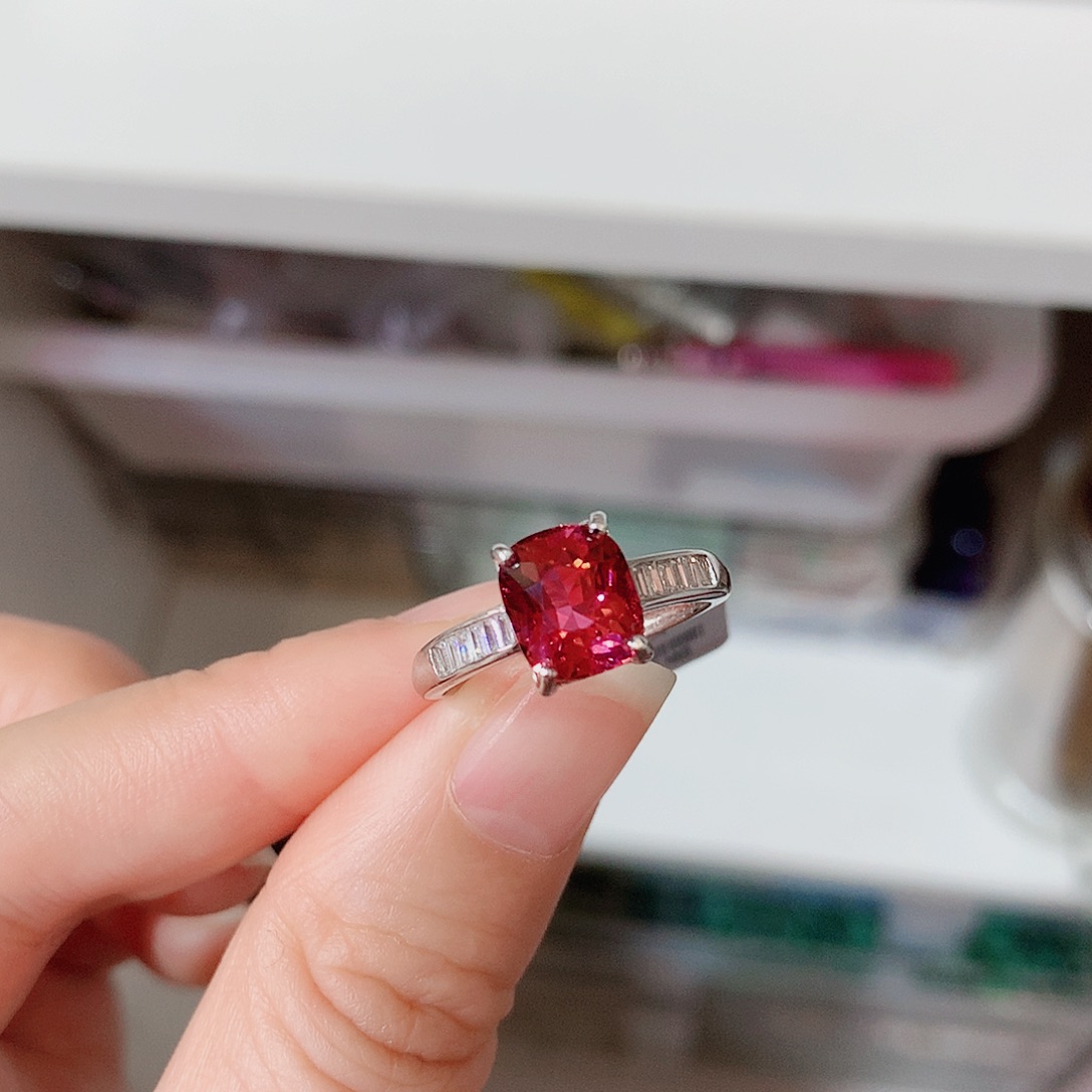 碧玺戒指银S925镶嵌戒指超美