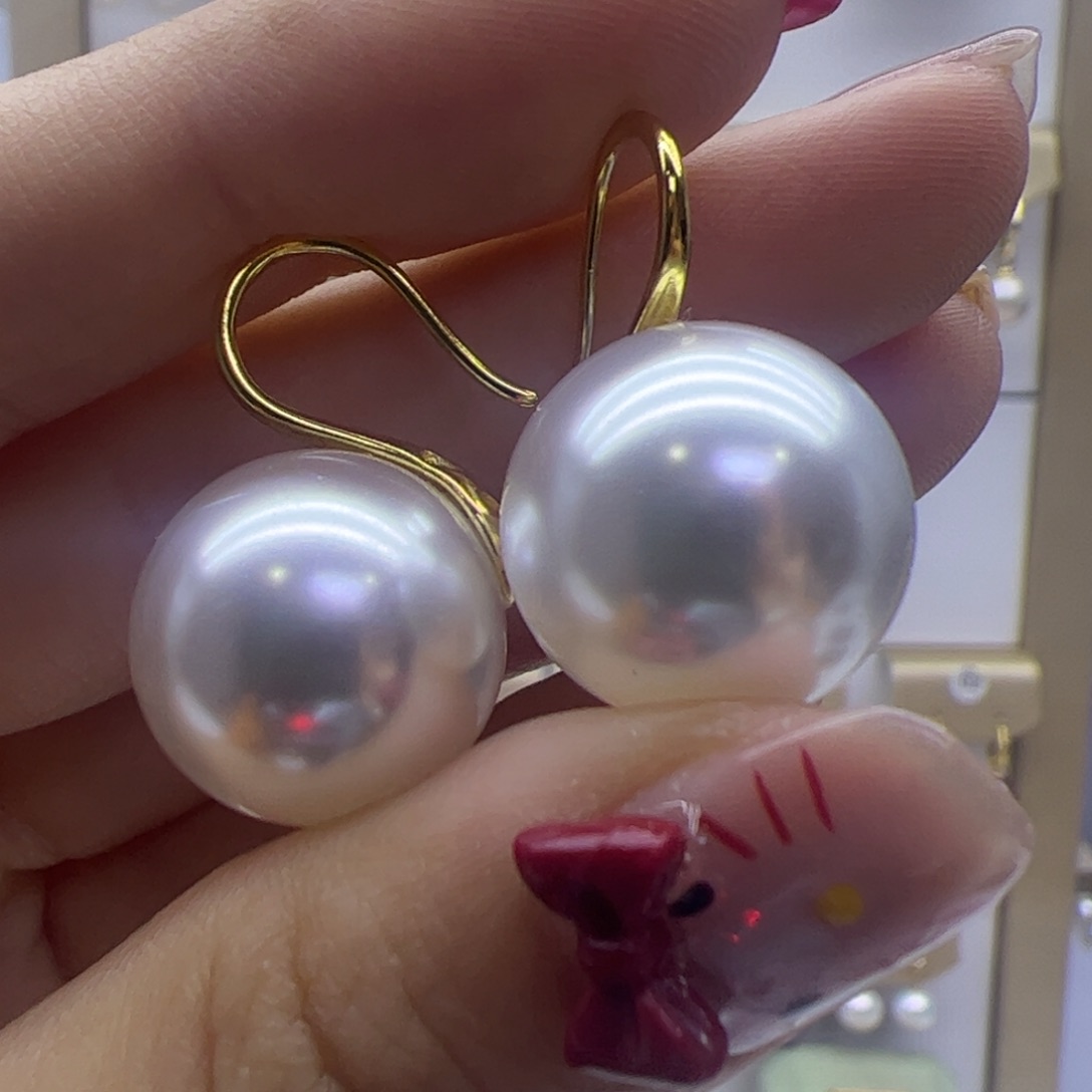 淡水珍珠耳饰银S925镶嵌