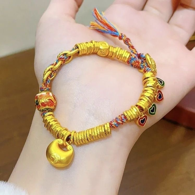 爱心胖福盘缠彩绳编织手链DiY中式送女友盘缠手链