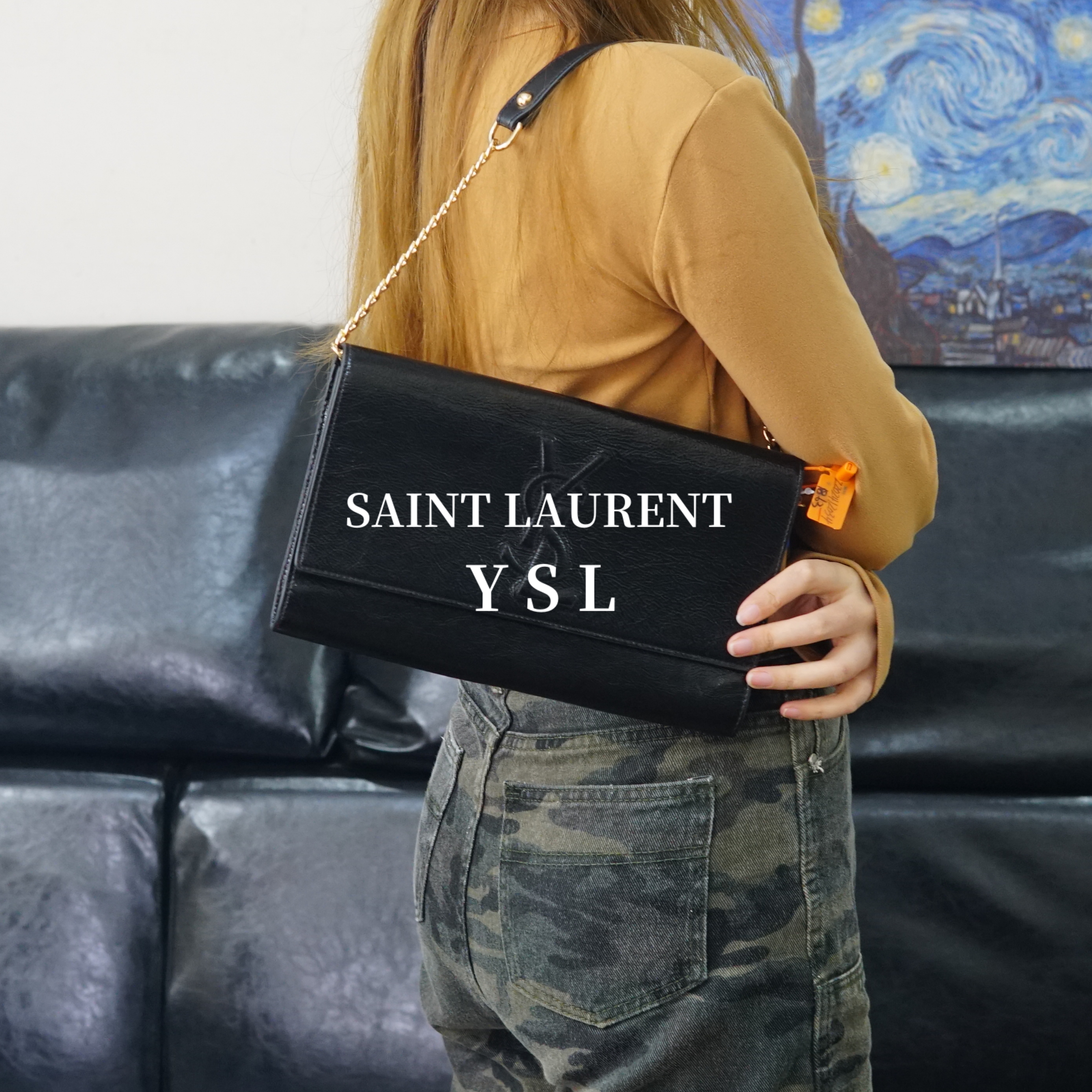 95新 YSL/圣罗兰  黑色单肩包/HD02710514/0514