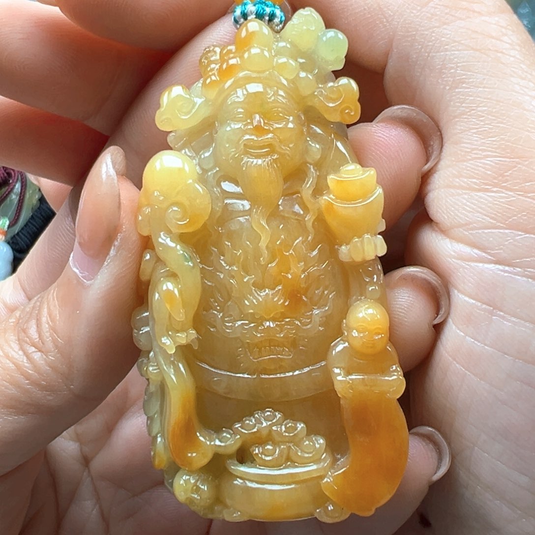 翡翠颈饰未镶嵌华**饰财爷