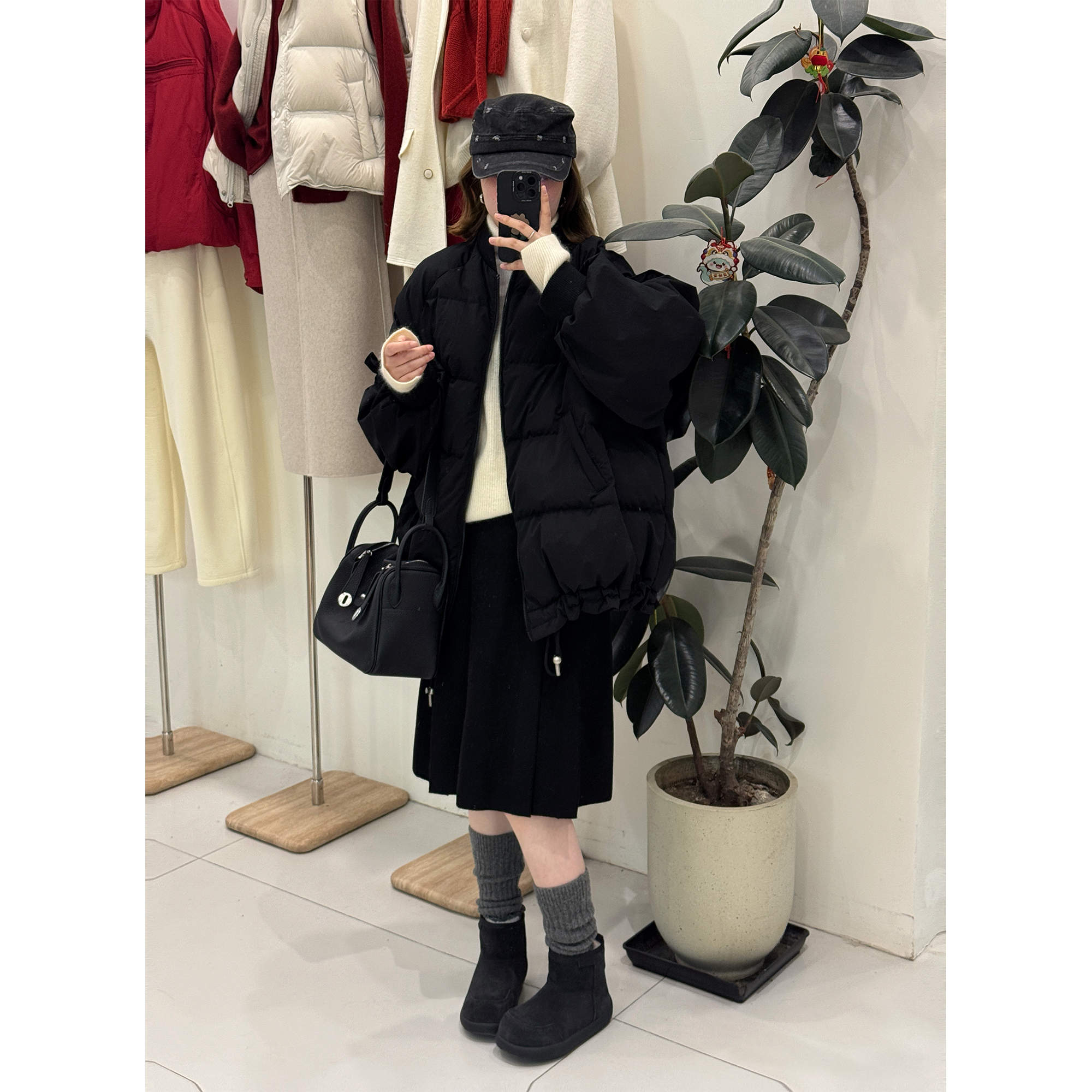 zhukele 花苞袖羽绒服