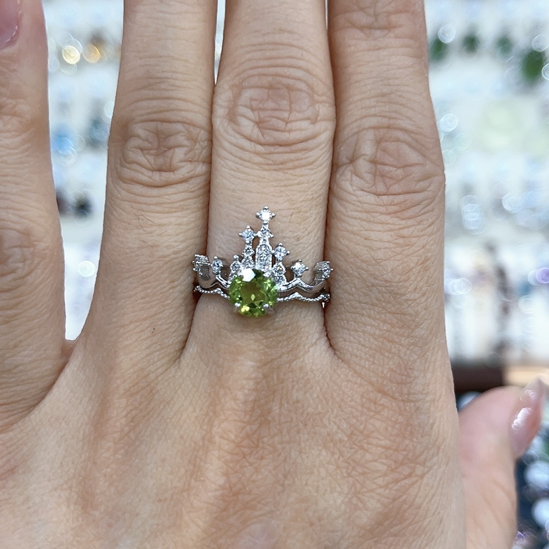 戒指银S925镶嵌水晶