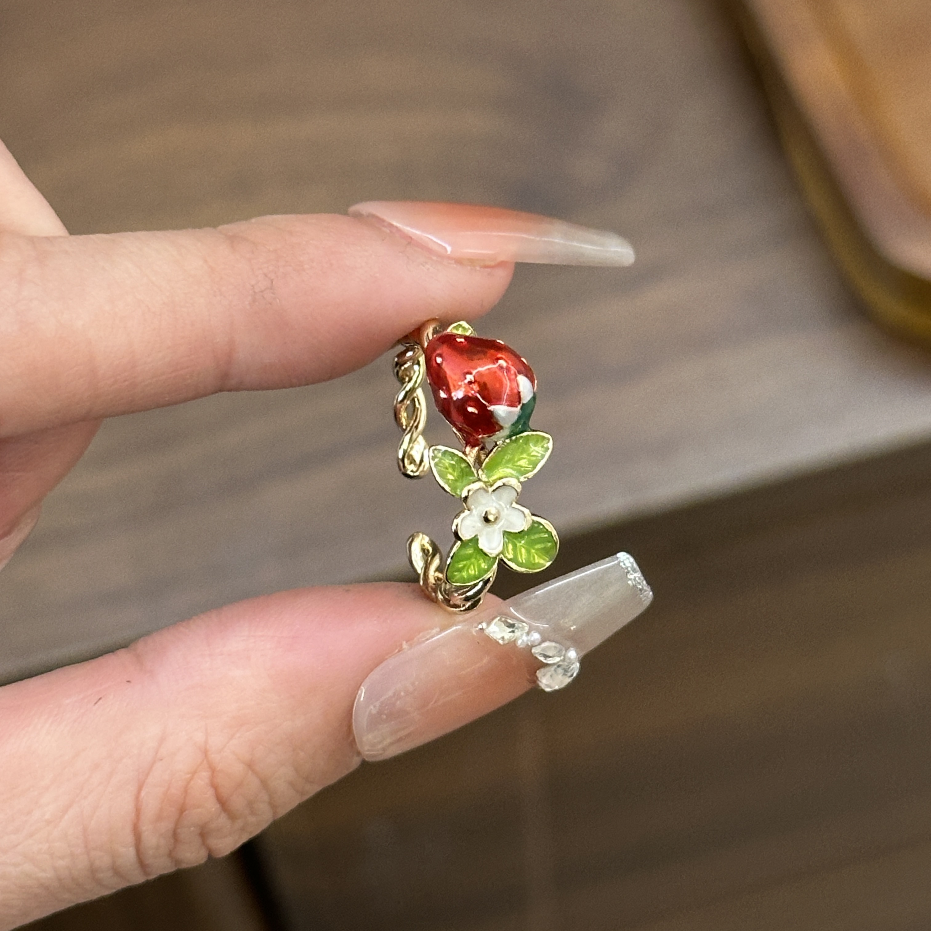 铜合金合成锆石戒指 CC6545   高定系列  开口戒指