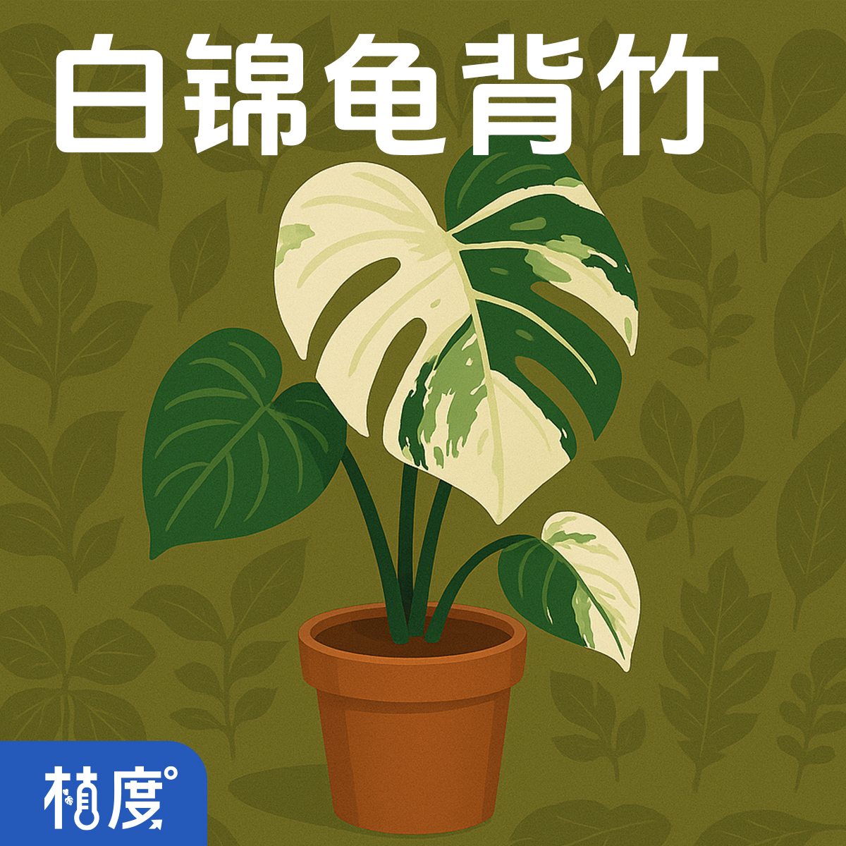 【植度 | 白锦龟背竹】白与深绿错落斑驳 心形分裂叶层次丰富艺术感