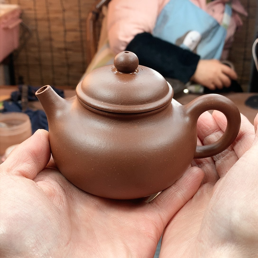 紫砂茶壶容天 紫泥 220cc 周宜君