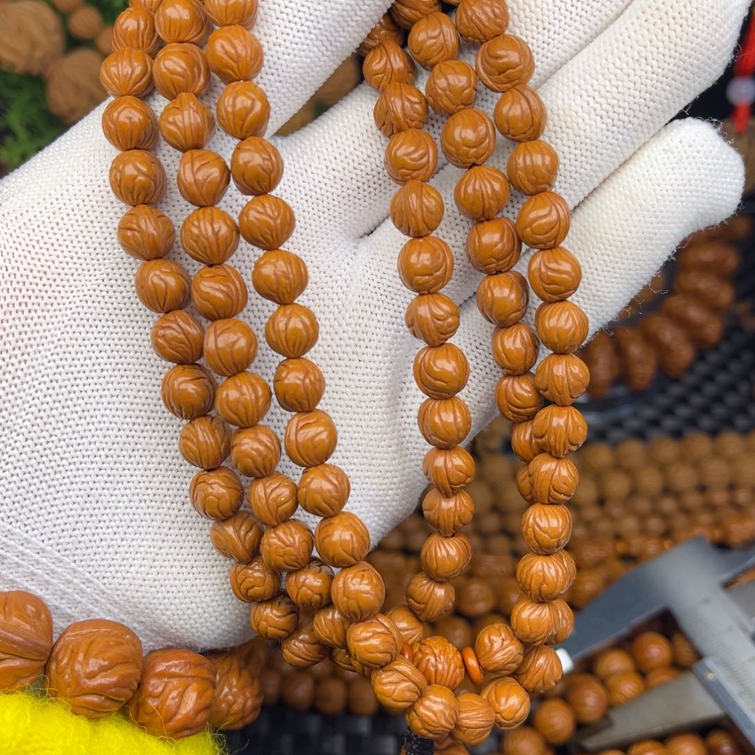 晓***彩文玩核桃手串玉龙脊脖挂