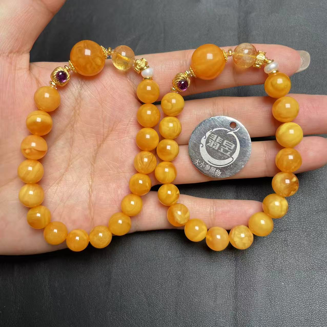 翡昱-SH29-60127-蜜蜡手串/约9+/约16颗/-多样性发其一-X