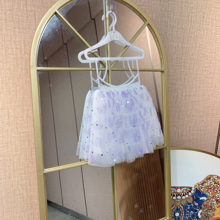 AB254   宝宝紫色纱纱半身单裙子