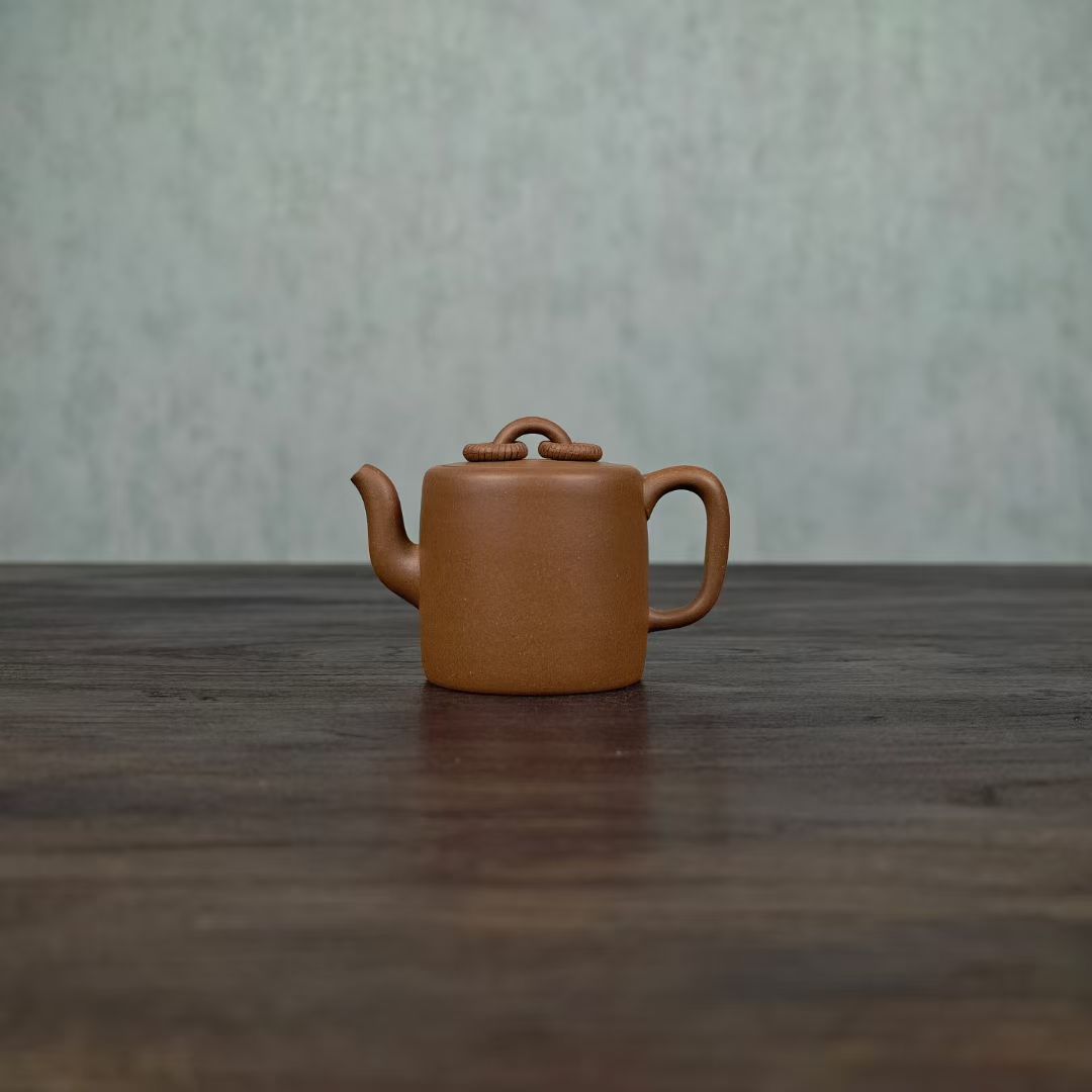 【喀左南窑紫砂】0添加大漠金砂段235ml手工制作景州双圈紫砂壶